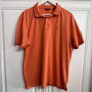 IZOD Men's Large Orange Short Sleeve Cotton Polo Shirt Athleisure Casual Golf
